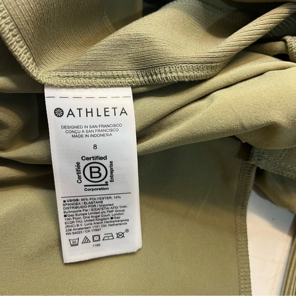 Athleta Brooklyn Mid Rise Ankle Pant Moss Olive Green Ribbed Textured, size 8 - Picture 12 of 16